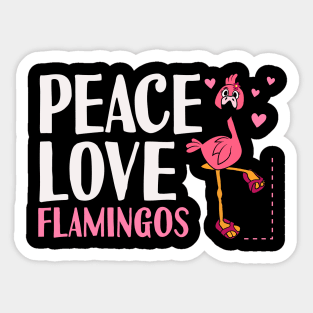 Peace Love Flamingos Sticker